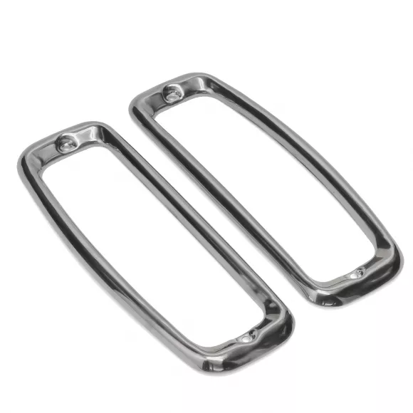 Tail Light Lens Bezels, Polished Stainless (pair), 66-77 Ford Bronco